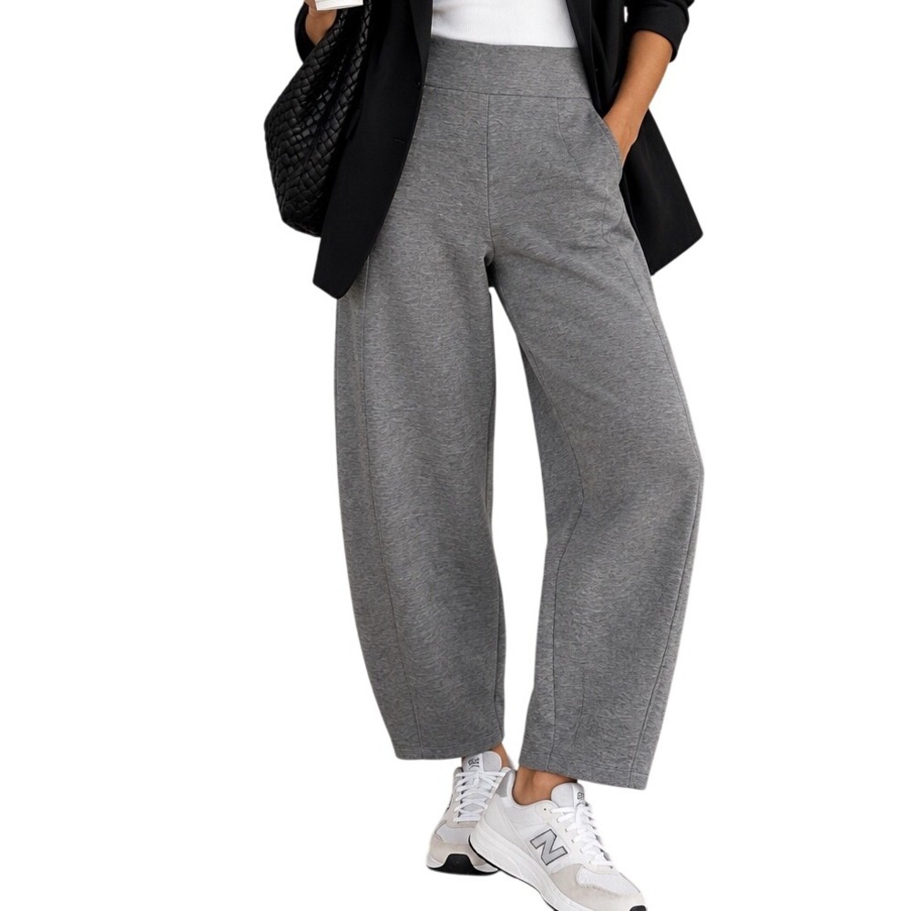 SPANX Sales Sample Gray Barrel Leg Pants Pull On High Rise Prototype Rare